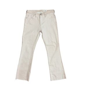 AG ADRIANO GOLDSCHMIED JODI TWIGGY STRIPE SAND WHITE CROPPED DENIM JEANS 26